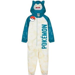 Pokémon Waterdichte overall voor jongens en meisjes, met fleece voering, Pikachu met capuchon en ritssluiting, waterdicht, cadeau voor kinderen, Multi Snorlax, 7-8 jaar