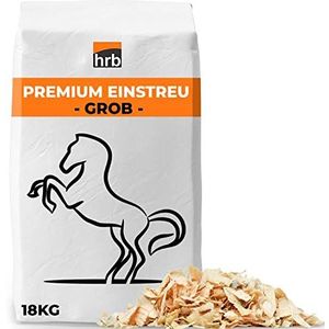 HRB Premium strooisel houtsnipper, 18 kg paard, hennep of linnen stro vervanging strooisel hoog volume, extreem stofbaar, zeer absorberend strooisel, ook ideaal als strooisel voor kleine dieren