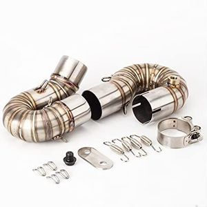 LFYEQZ Slip-on Motorfiets Uitlaat Midden Link Pijp Styling Accessoires Voor CBR1000RR Voor CBR 1000RR 2008-2014 2015 2016(Stainless steel)