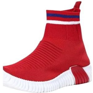 Aarhon Dames Runner Sokken Trainers Dames Running Trainers Meisjes Gym Schoenen, Rode strepen, 37 EU