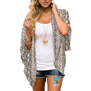 YULOONG Womens Cover Ups Chiffon Bloemenprint Kimono Losse Sjaal Vest Boho Zomer Casual Blouse Top Sexy Strand Badmode Capes