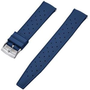 18mm 20mm 22mm Quick Release FPM/FKM Horlogeband Heren geschikt for Seiko Duikhorloge (Color : Blue Silver, Size : 22mm)
