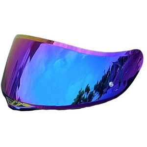 Motorhelm vizier lens, Helmvizier, K5-schildvervanging for AGV K1 K1S K3SV K5 K5S Gezichtsvizier Vizier Uv-bescherming (basis)(Rainbow-day Use Only)