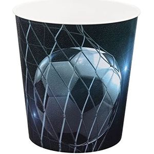 Idena 10488 - prullenbak van PP, voetbalmotief, 9 liter, 1 stuk,