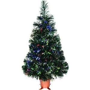 80 cm / 32 inch voorverlichte kunstkerstboom glasvezel kerstboom tafelblad mini-kerstboom met led-verlichting