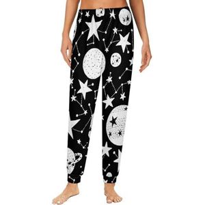 Planets And Stars Damespyjama, loungebroek, elastische tailleband, nachtkleding, broekje, print