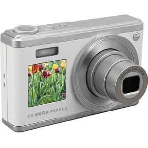 60 MP 4K Ultra HD-camera met 10x Optische Zoom, Autofocus, Anti-shake, Compact en Draagbaar, Dubbel Scherm, One-touch Film, HD Selfie-subscherm, Veel Gebruikt (WHITE)