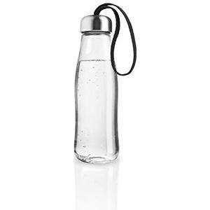 EVA SOLO Glazen drinkfles, 0,5 l, zwart, vrij van BPA, ftalaten en lood, zwart