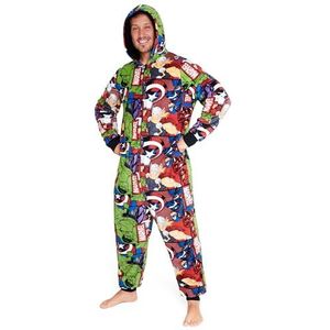 Marvel Onesies Met Capuchon voor Heren en Tieners - Donzige Fleece Loungekleding S-3XL - Cadeaus, Meerkleurig, L