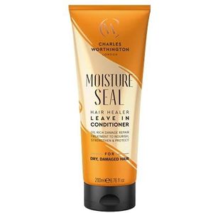 Charles Worthington Moisture Seal Hair Healer Leave-In Conditioner, droog en kroeshaar, geen spoelbehandeling voor gladder haar, 200 ml