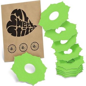 MySweetStitch | Pleister voor de Freestyle Libre 3 Sensor | Waterdicht, ademend en huidvriendelijk Rond (10 stuks) | Made in Germany | Buiten Ø 65mm, binnen Ø 20mm | Groen
