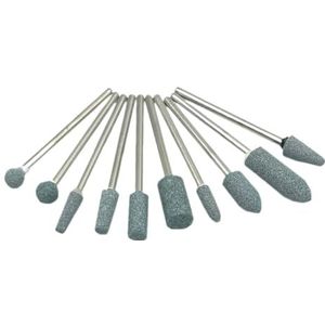 Silicon draaiende spijkers Pak van 10 nagelboorbits keramische steenfreesjes veelkleurig keramisch roestvrij staal(A7-gr)