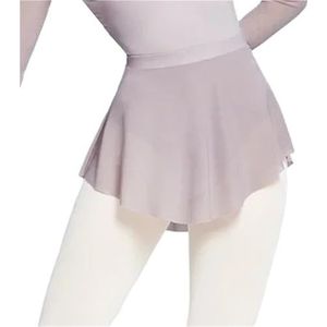 UBOHUZ Dames Ballet Rokken Dans Korte Hoge Split Rok Ballerina Volwassen Jurk Zacht Mesh Elastisch voor Dansen voor Vrouwen, Grijs Paars, XXL