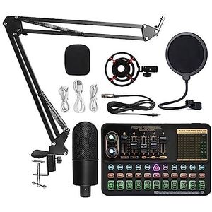 Complete podcastkit, Multi-sound Live Geluidskaart K-song Net Set Beugel Apparatuur Rood(Dark Gray)