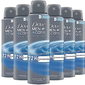 Dove Men plus Care Advanced Anti-transpirant Clean Comfort beschermt 72 uur tegen lichaamsgeur en zweet 150 ml 6 stuks, aerosol