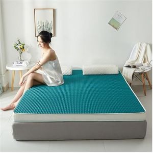 Mattress Topper Queen, Latexmatras, Traagschuimmatras, Verdikte Enkele En Dubbele Studentenslaapzaalmatras, Opvouwbare Slaapkamer Tatami-matras (Color : Green, Size : 200 * 220CM_10CM)