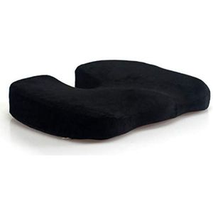 Memory Foam zitkussen, Coccyx orthopedisch zitkussen voor het verfraaien van heupen, verlichten van pijn in de onderrug, staartbeen pijn en Sciatica, geschikt voor bureaustoel, autostoel, rolstoel Zwart