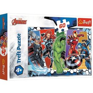 Trefl, Puzzel, Marvel Avengers, 60 elementen, Onoverwinnelijke Avengers, voor kinderen vanaf 4 jaar