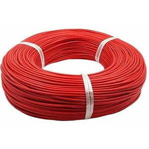Siliconen kabel Elektrische draad, Rode geslagen vertinde koperen siliconenkabel 1-20m 28-6AWG(14 AWG,10m)