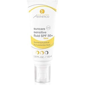 Aesthetico Suncare Sensitive Fluid SPF 50+ - 100 ml - Light Sun Protection Fluid with Broadband Filters for Sensitive and PhotoSensitized Skin, Very High UV Protection