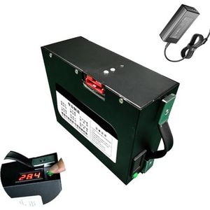 HJGHY 24 Volt elektrische heftruck lithium-ion accupakket 24V 20Ah laad- en lostruck magazijnlogistiek vrachtwagenaccu met vermogensdisplay en lader