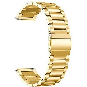 INEOUT Roestvrijstalen riem compatibel met fossiel GEN 6 4 4 mm GEN6 Metalen band compatibel met fossiel GEN 5E 4 4 mm/Gen 5 LTE 4 5mm smartwatch horlogeband armband (Color : Gold, Size : 22mm)