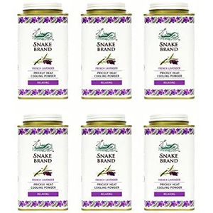 SNAKE BRAND Stekelig warmtekoeling lichaamspoeder 140g (ontspannende lavendel, pak van 6)