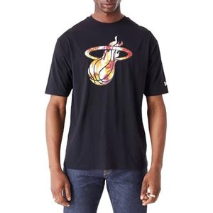 New Era NBA Miami Heat Large Infill Oversized T-shirt, zwart, S