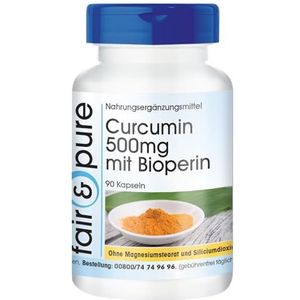 Fair & Pure® - Curcumine 500mg met Bioperine® - 475mg curcuminoïden per capsule - zonder magnesiumstearaat - vegan - 90 curcumine capsules