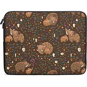 Kleine Wollige Mammoet Grappige Laptop Sleeve Draagtas Messenger Aktetas Beschermhoes voor 10/12/13/15/17 Inch