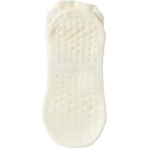 YIJIANUO Mesh Ademend Yoga Sokken Vrouwen Katoen Laag Cut Korte Gym Fitness Dance Sport Sokken Professionele Antislip Vloer Pilates Sokken, Melkachtig Wit, 34