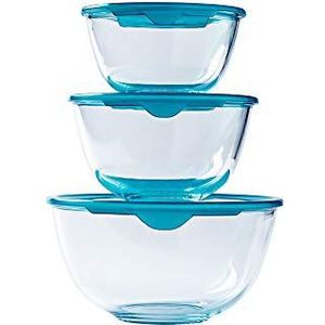 Pyrex PREP & STORE SET 3 CONTAINERS 0,5 - 1 - 2 LT (LET OP 3 STUKS)
