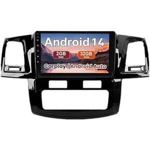 Android 15 Autoradio 9 inch touchscreen voor Toyota Fortuner HiLuX 2008-2014 Autoradio Navigatie met Carplay met GPS navigatie Bluetooth FM USB Steering Wheel Control(X7 6G+128G)