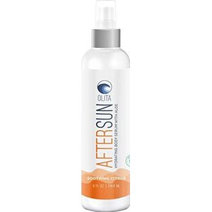 AfterSun Body Serum, by Olita - Soothing Citrus Fragrance - 8 oz - Hydrating Body Oil with Aloe Vera - All-Natural with Vitamin E - Cooling Sunburn Relief