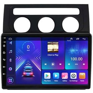 Dubbele DIN Android 14 autoradio voor VW Volkswagen Touran 2003-2010 9 Duim QLED Touch screen-met Draadloze Carplay Android Auto GPS navigatie 4G WiFi Stuurwielbediening achteruitrijcamera(A,P4 4G+WIF