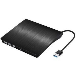 USB 3.0 Slim externe DVD optische drive DVD-speler brander schrijver for laptop desktop pc Brede compatibiliteit(Black)