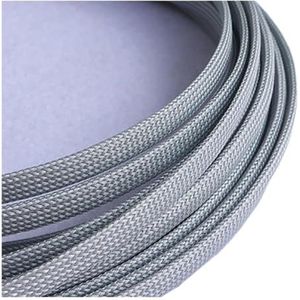 FOVAOK 5/10 m PET-kabelhuls uittrekbaar 3-16 mm hoge dichtheid isolatie kabelwartelbescherming (grijs, 4 mm _ 5 m)