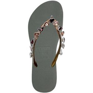Uzurii - Heart Bronze - Teenslippers - Legergroen - Rubber/PVC