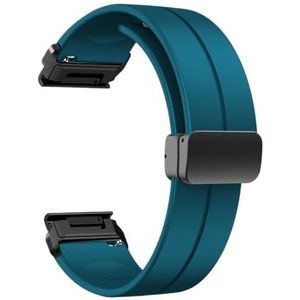 Siliconen Vouwgesp fit for Garmin Forerunner 955 935 745 945 LTE S62 S60/instinct 2 45mm Band Armband Polsband (Color : Lake Blue, Size : 22mm Fenix 7 6 5)