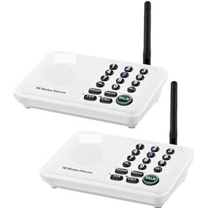 Draadloze intercoms, 5820Feet Range FM Wireless Home Intercom-systeem for House Business Office Kamer naar kamer communicatie-intercomsysteem(WL666-2WH)