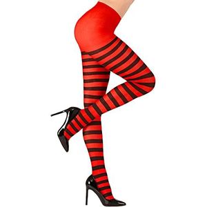 Widmann - Gestreepte Panty - Rood/Zwart - 70 DEN - Halloween - Kleding Accessoires