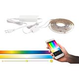 EGLO Connect STRIPE-C Ledstrip, 3 m, Smart Home lichtstrip, RGB, zelfklevend en in te korten, materiaal: kunststof, kleur: wit, dimbaar, witte tinten