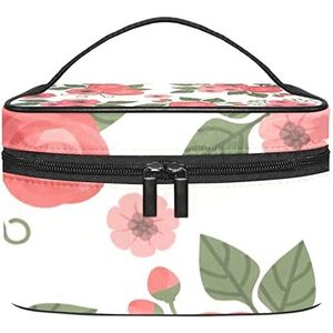 Bloemen make-up organizer tas, reismake-up tas organizer case draagbare cosmetische tas voor vrouwen en meisjes toiletartikelen, Meerkleurig, 22.5x15x13.8cm/8.9x5.9x5.4in
