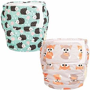 ReUseLife 2 stuks verstelbare wasbare herbruikbare doek incontinentie ondergoed voor vrouwen en mannen, volwassen doek luier, taille 61-127 cm