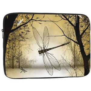 Libellen Print Laptop Sleeve Case Waterdicht Schokbestendig Notebook Case Cover Mode Aktetas Tas Lichtgewicht Computer Tas voor Vrouwen Mannen 15 inch