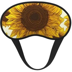 Zonnebloem slaapmasker, zacht, comfortabel oogmasker met verstelbare riem, verduistering, oogslaapschaduw, hoes voor vrouwen, meisjes, mannen, reizen, yoga, dutje in ploegendienst