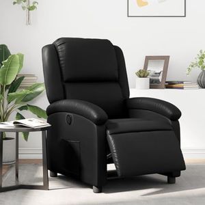 Rantry Mobili Elektrische ligstoel, zwart, van kunstleer, massagestoel, relaxstoel, massagestoel voor het hele lichaam