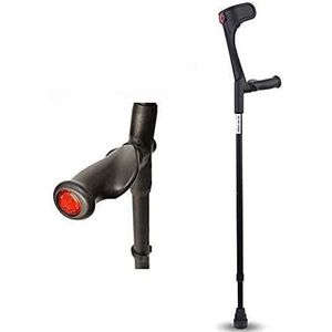 onderarmkrukken, Lichtgewicht kruk met manchet - Verstelbaar en duurzaam for standaard en lange volwassenen Zwarte lichtgewicht kruk met rechterarm