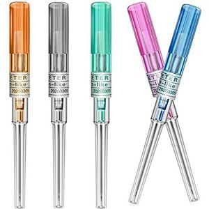 Unihuby Piercingnaalden, 10 stuks, gemengde maten 14G 16G 18G 20G 22G katheternaalden IV voor boorgereedschap