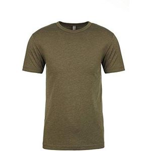 Next Level Heren Tri-Blend T-shirt met ronde hals (L) (militair groen), Militair Groen, L